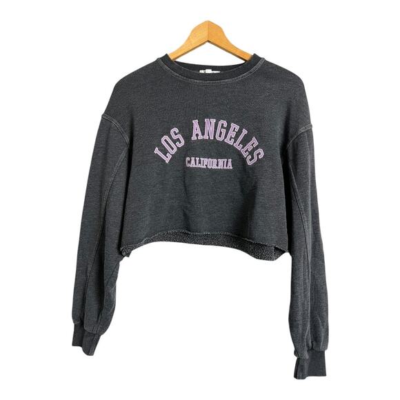 Garage XS Cropped Sweatshirt Pullover Casual Athleisure Comfy Cozy Streetwear - Picture 1 of 5